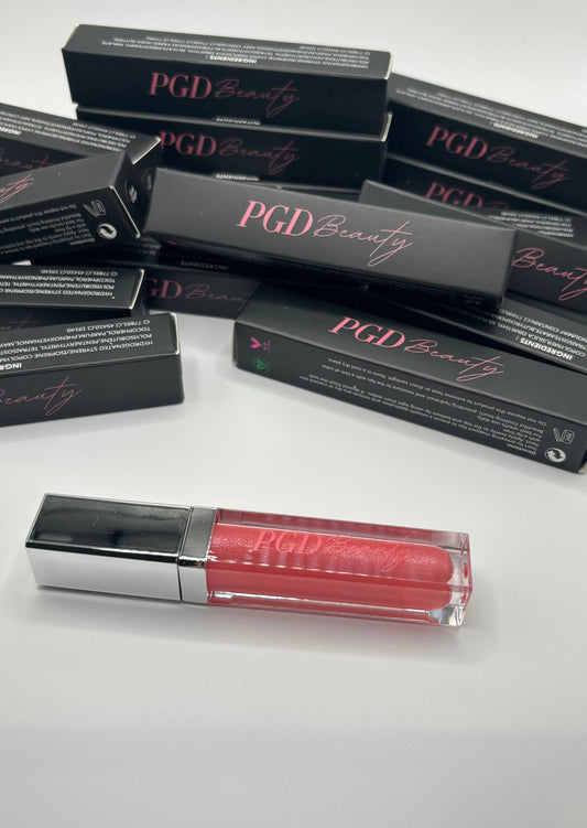 pink glitter lip gloss